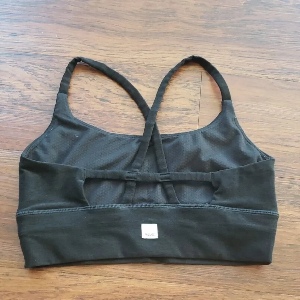 Vuori Women's Heathered Black Chic Athleisure Casual Sports Bra Size Small